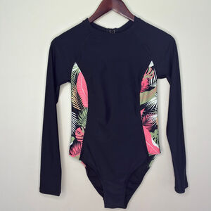 🌴 Rip Zone Long Sleeve One-Piece Swimsuit – Tropical Panels – Women’s (no size)